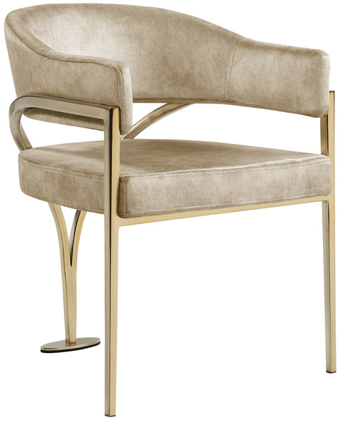 Noah Beige Velvet Dining Chair
