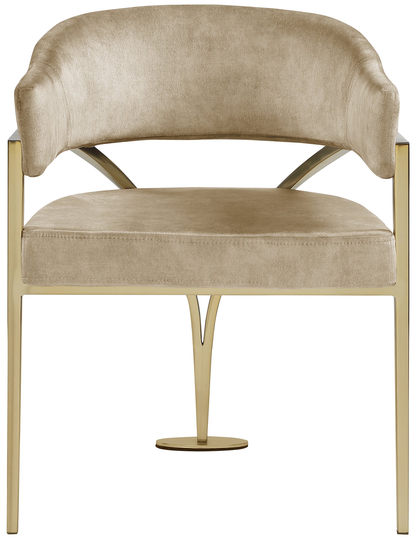 noah beige velvet dining chair