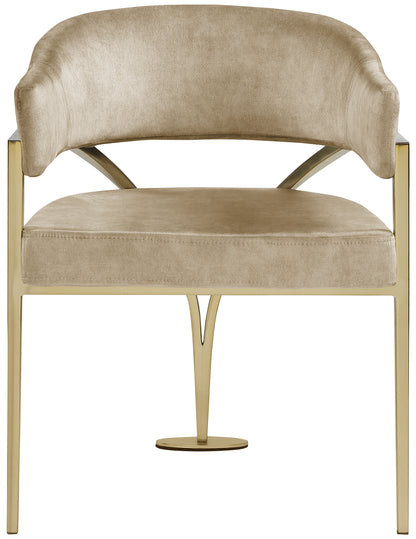 Noah Beige Velvet Dining Chair