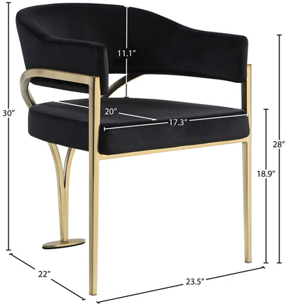 Noah Black Velvet Dining Chair