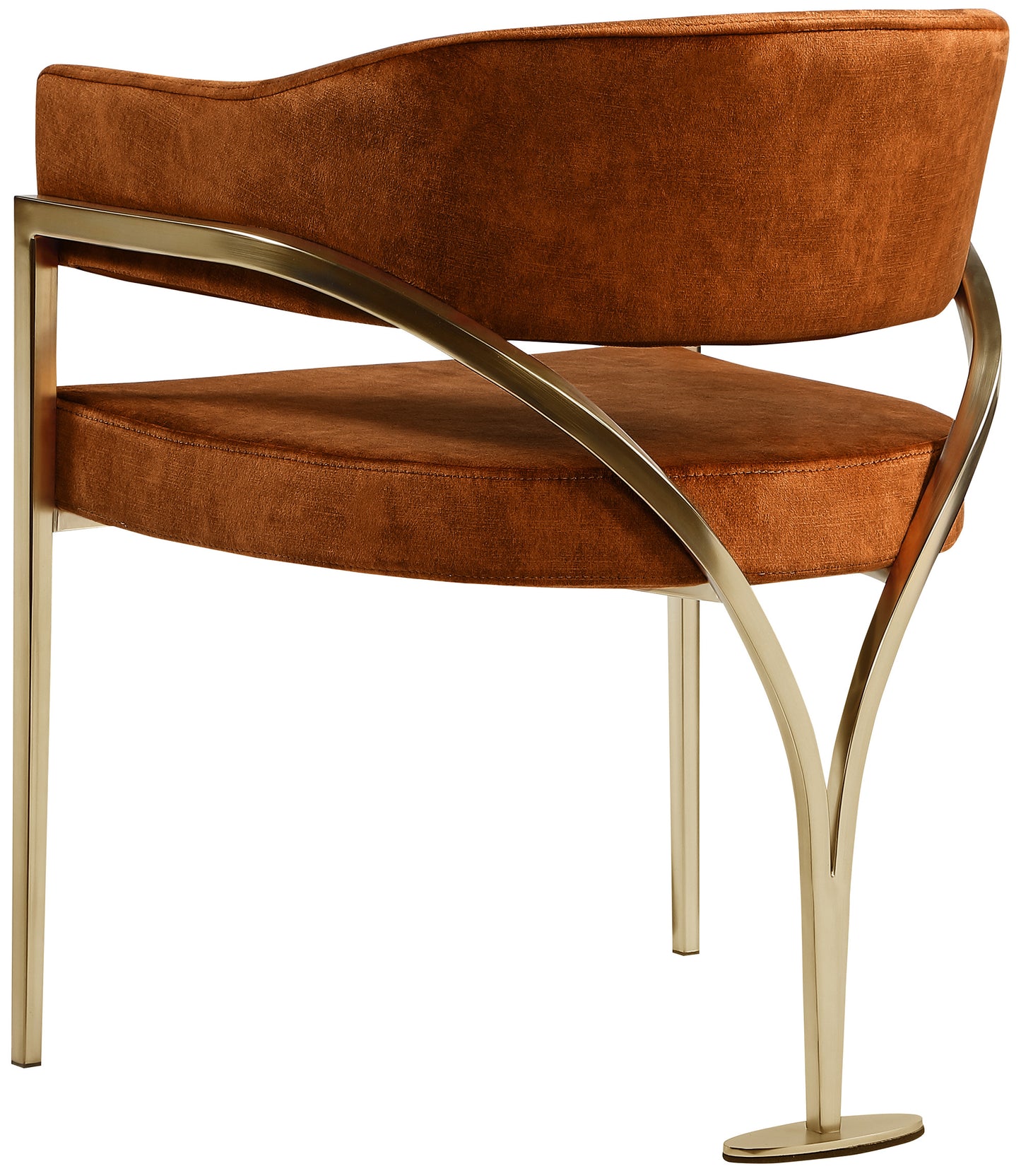 noah cognac velvet dining chair