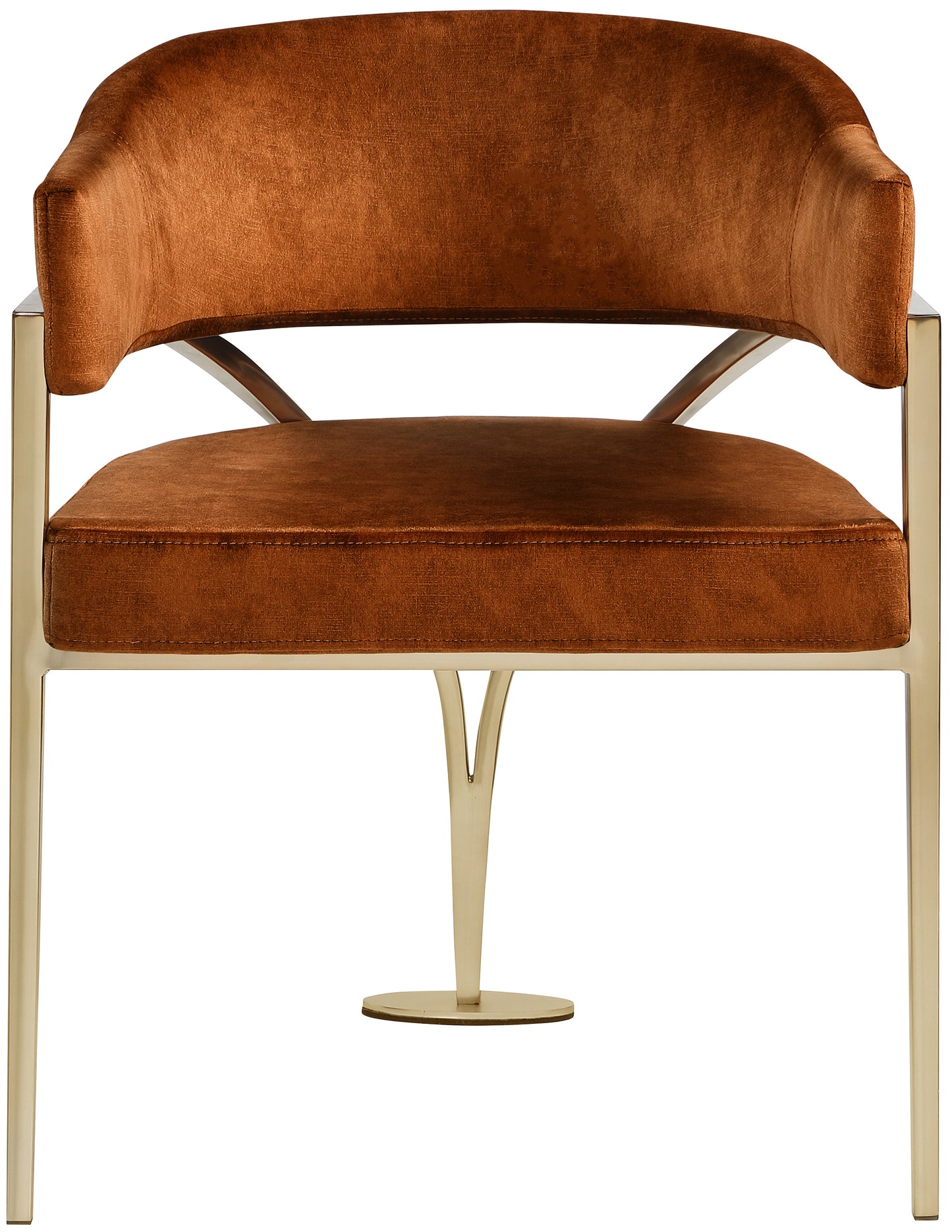 noah cognac velvet dining chair