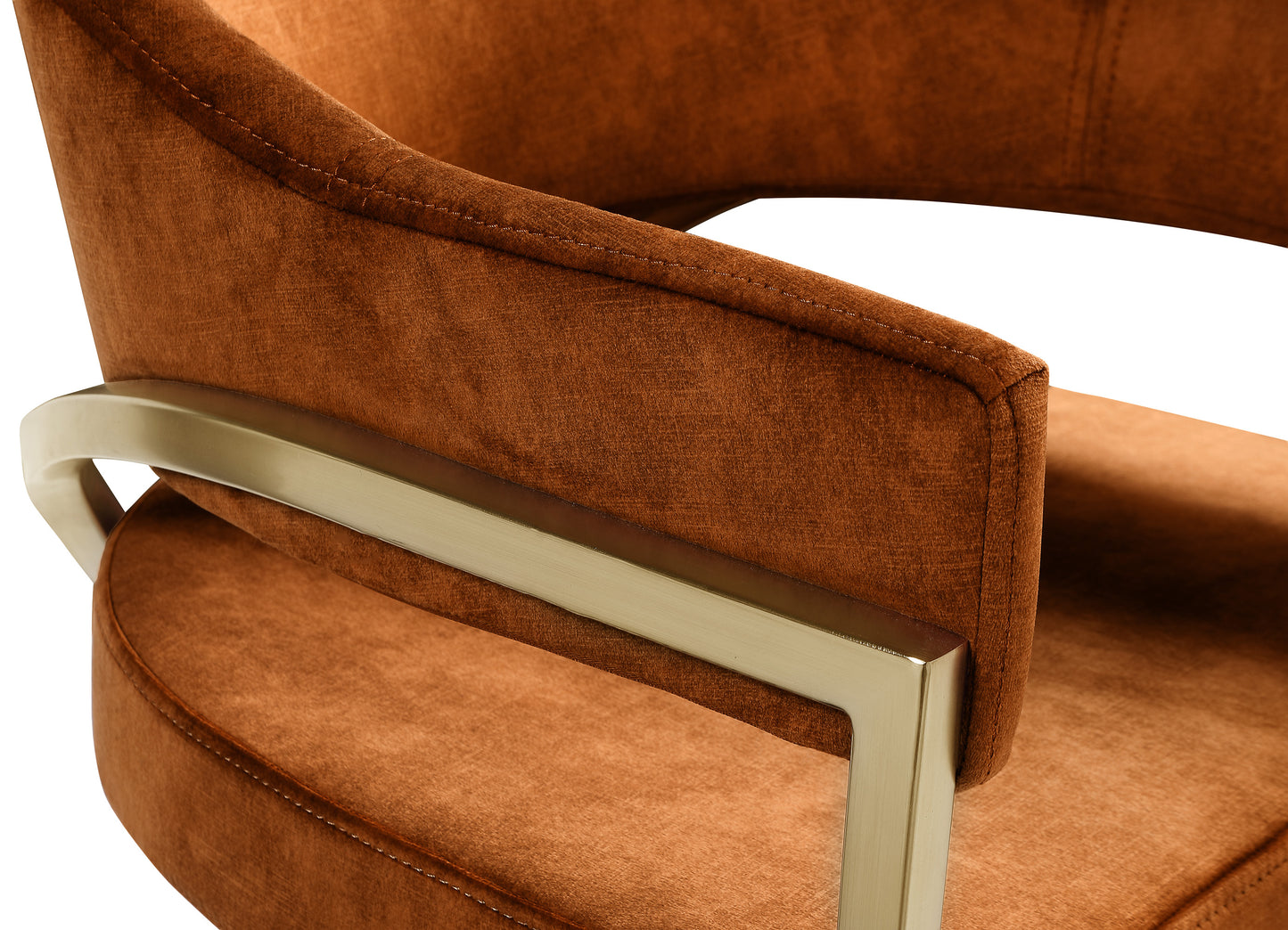 noah cognac velvet dining chair