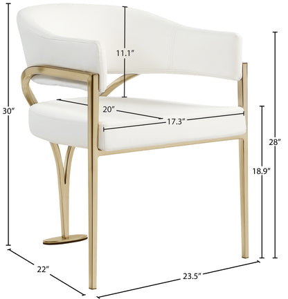 Kenzi Cream Faux Leather Dining Chair C