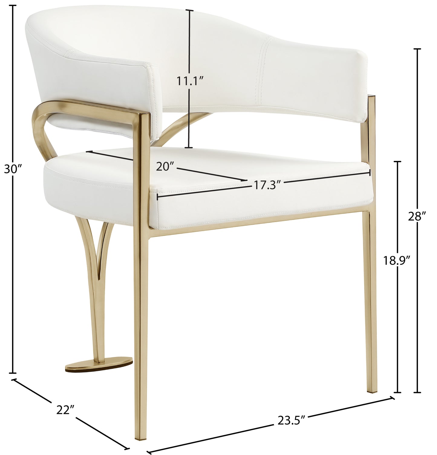 noah cream vegan leather dining chair