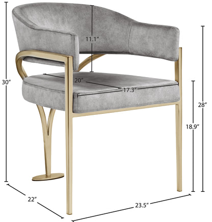 Kenzi Grey Velvet Dining Chair C