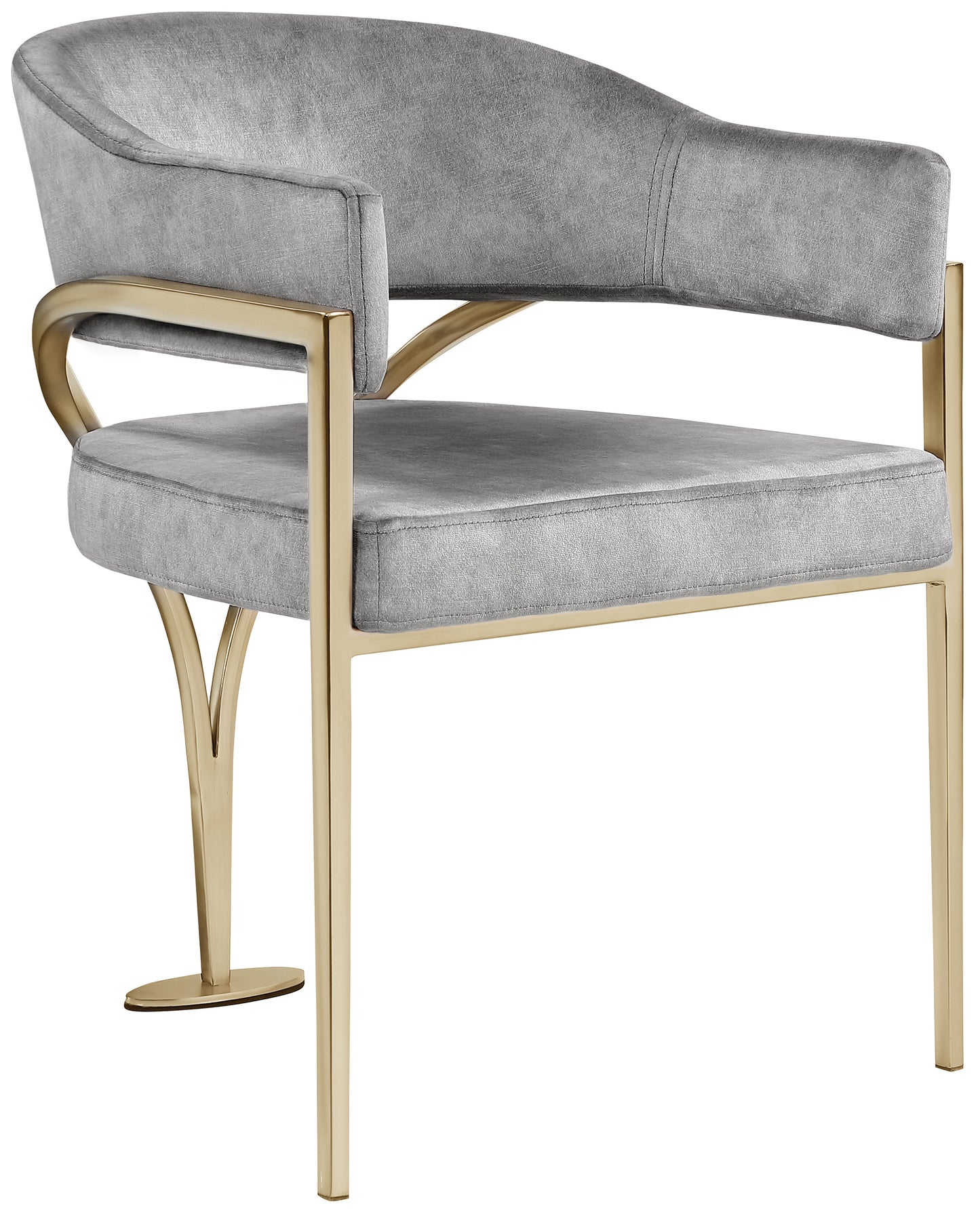 noah grey velvet dining chair