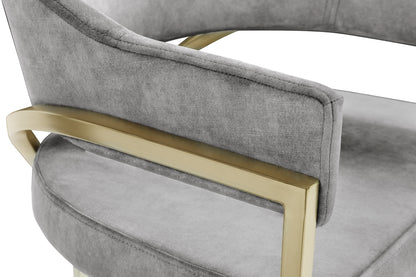 Kenzi Grey Velvet Dining Chair C