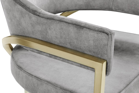 Kenzi Grey Velvet Dining Chair C