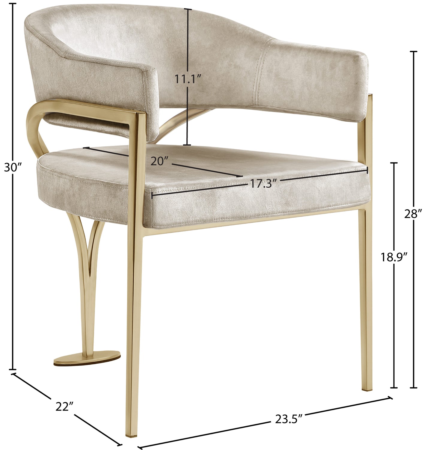 kenzi stone velvet dining chair c