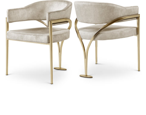 Jolie Stone Velvet Upholstered Dining Chair, 2-Piece