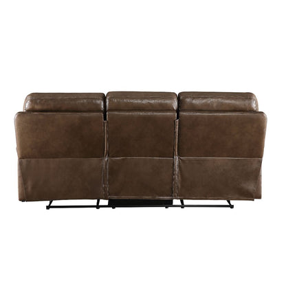 Dazenus Motion Sofa, Brown Leather-Gel Match