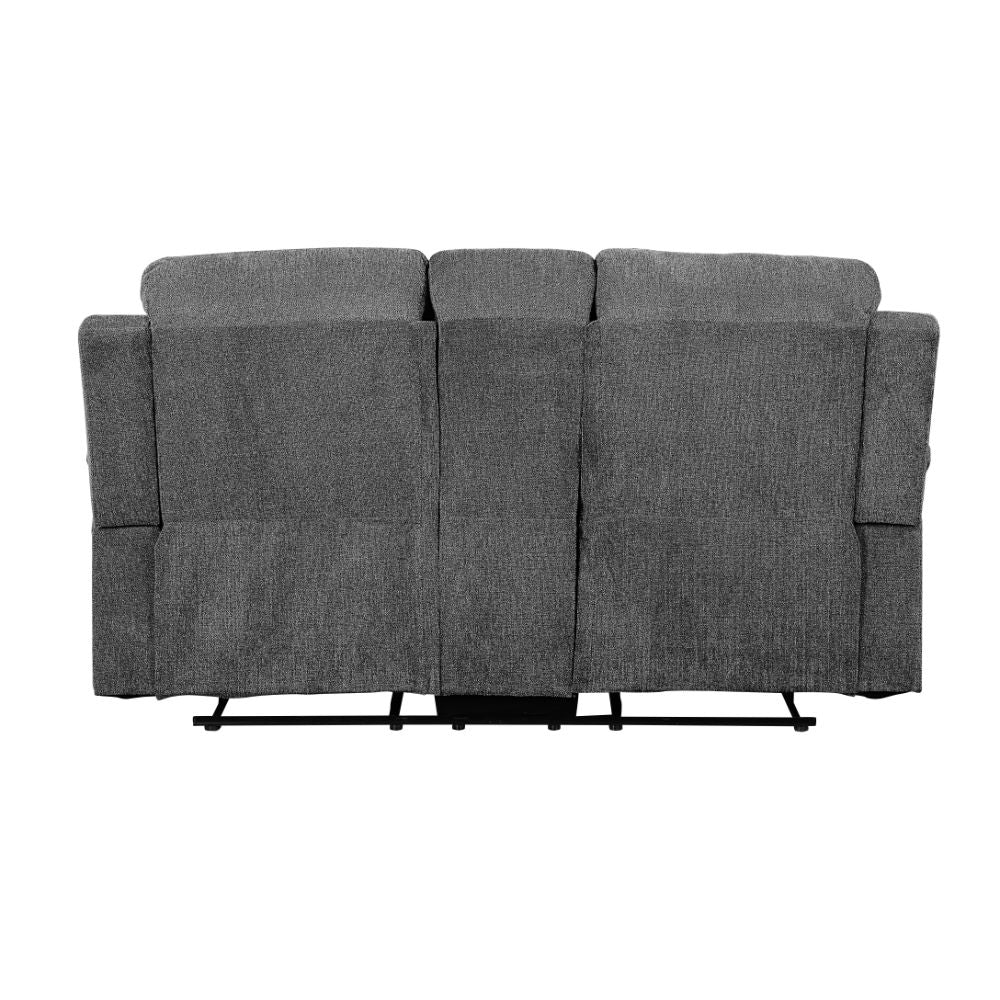 deianira motion loveseat w/console, gray chenille