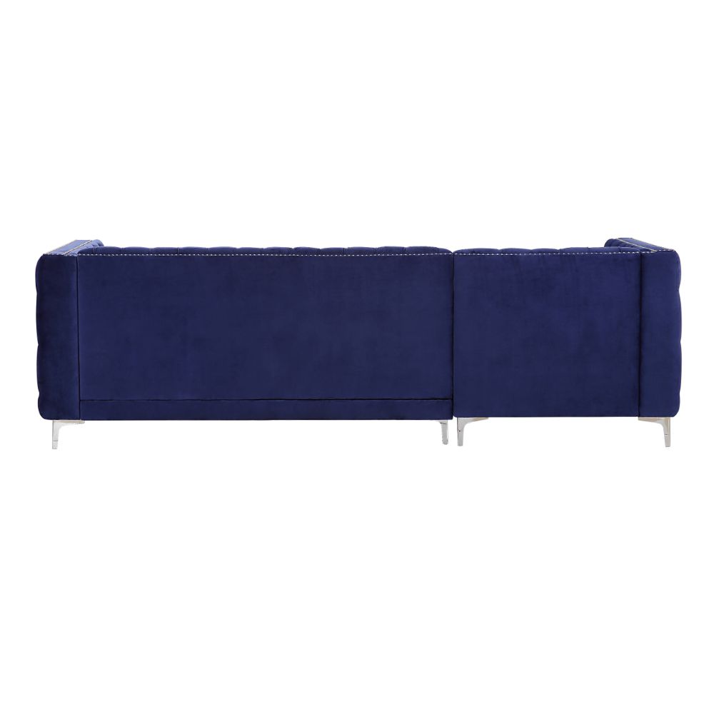 deliz sectional sofa, navy blue velvet