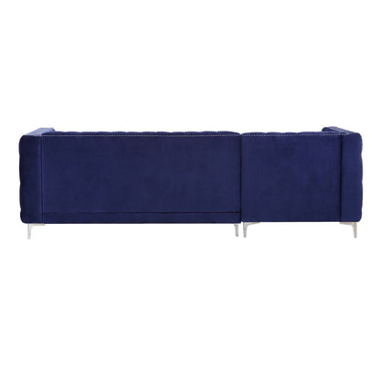 Deliz Sectional Sofa, Navy Blue Velvet