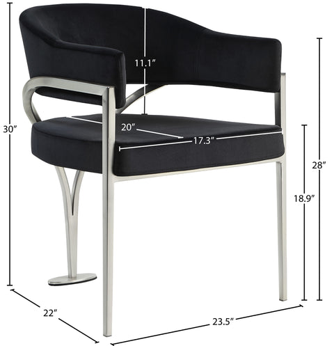 Kenzi Black Velvet Dining Chair C