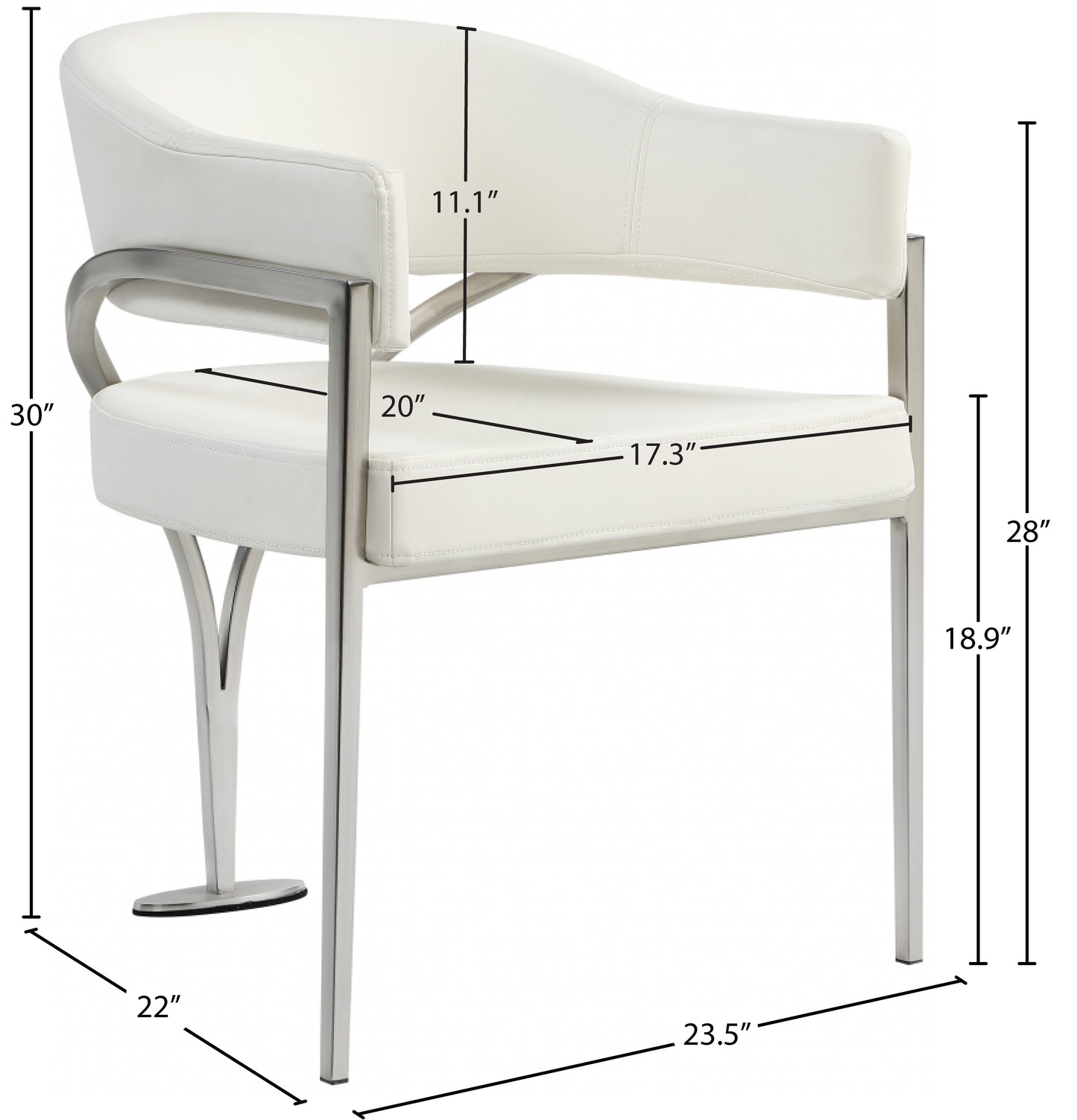 kenzi cream faux leather dining chair c