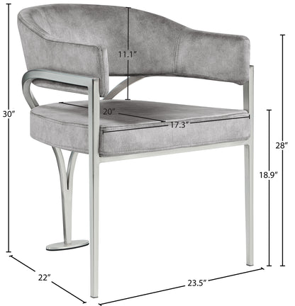 Kenzi Grey Velvet Dining Chair C