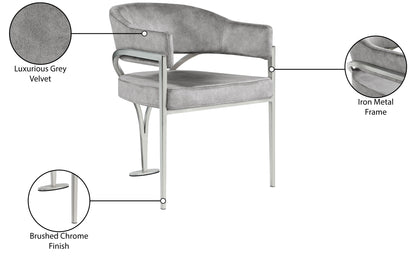 Kenzi Grey Velvet Dining Chair C