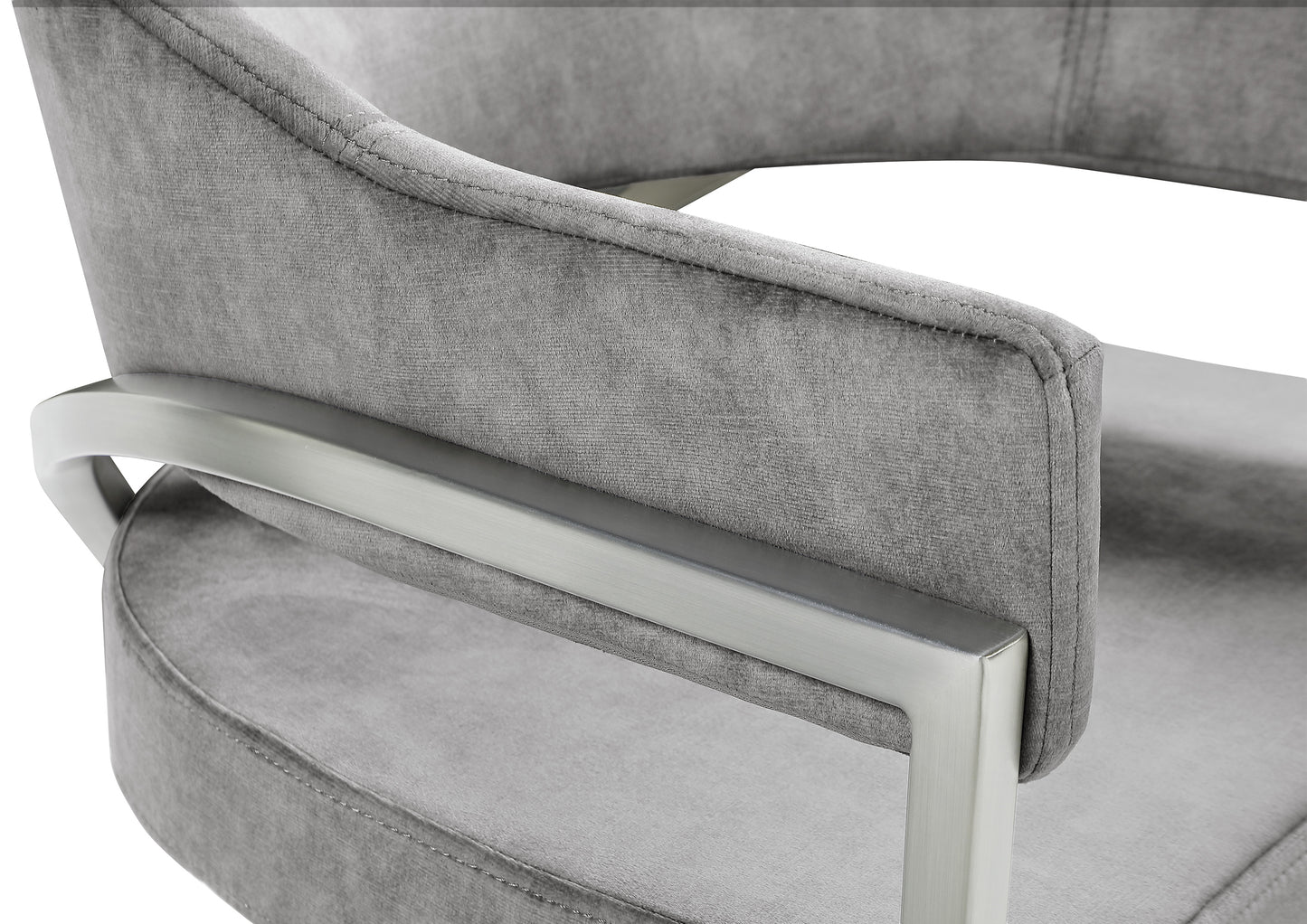 kenzi grey velvet dining chair c