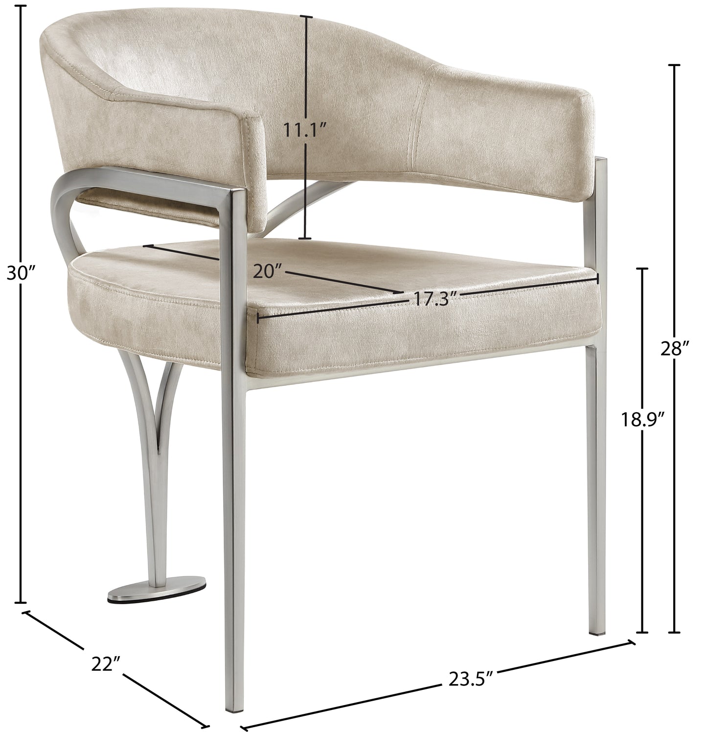 kenzi stone velvet dining chair c