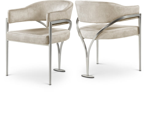 Jolie Stone Velvet Upholstered Dining Chair, 2-Piece (Style 2)