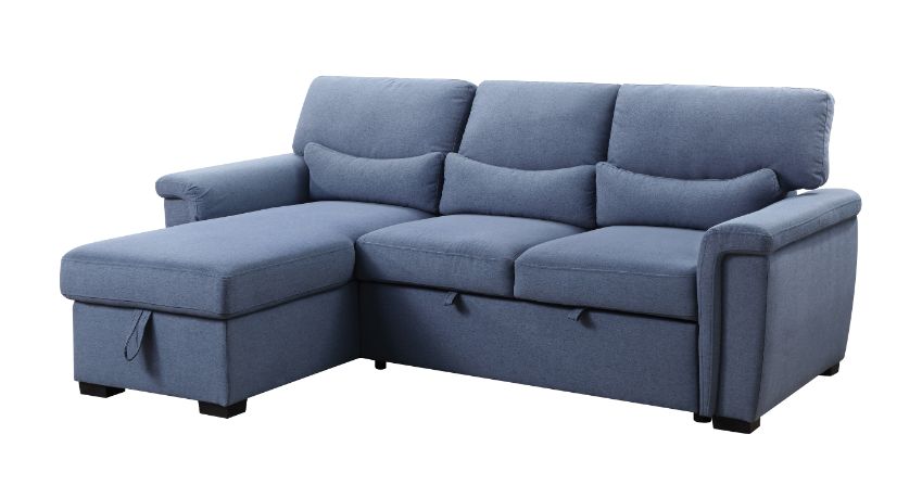 reversible sectional sofa w/sleeper & storage