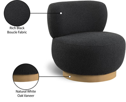 Infinity Black Boucle Fabric Accent Chair Black