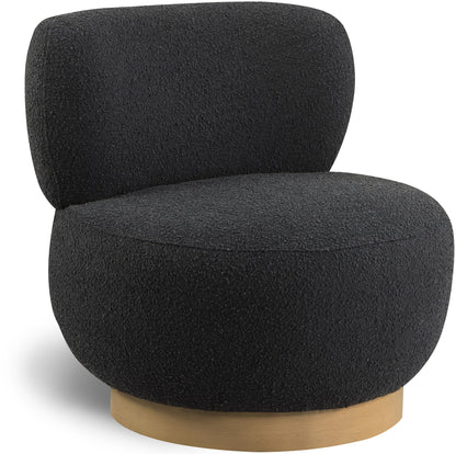 Lavina Black Boucle Fabric Accent Chair