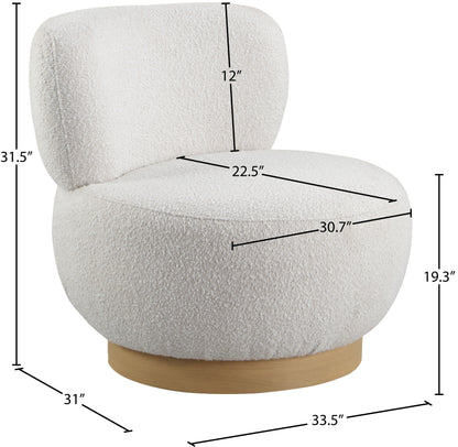 Infinity Cream Boucle Fabric Accent Chair Cream