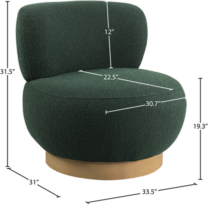 Infinity Green Boucle Fabric Accent Chair Green