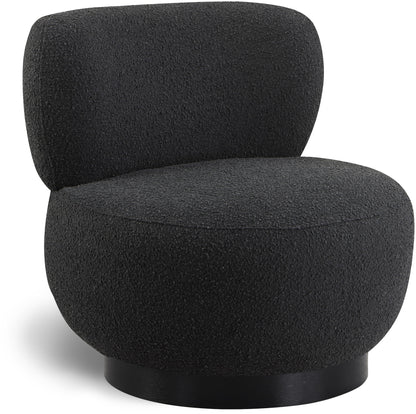 Lavina Black Boucle Fabric Accent Chair