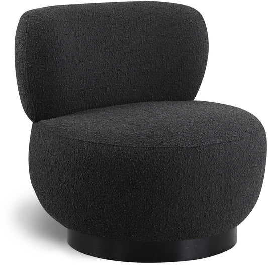 Lavina Black Boucle Fabric Accent Chair