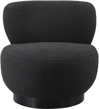 Lavina Black Boucle Fabric Accent Chair