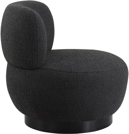 Lavina Black Boucle Fabric Accent Chair