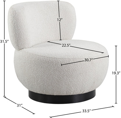 Infinity Cream Boucle Fabric Accent Chair Cream