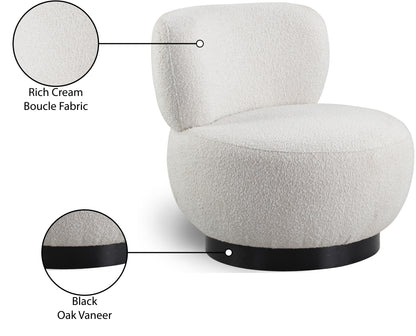 Infinity Cream Boucle Fabric Accent Chair Cream