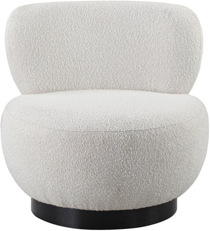 Lavina Cream Boucle Fabric Accent Chair