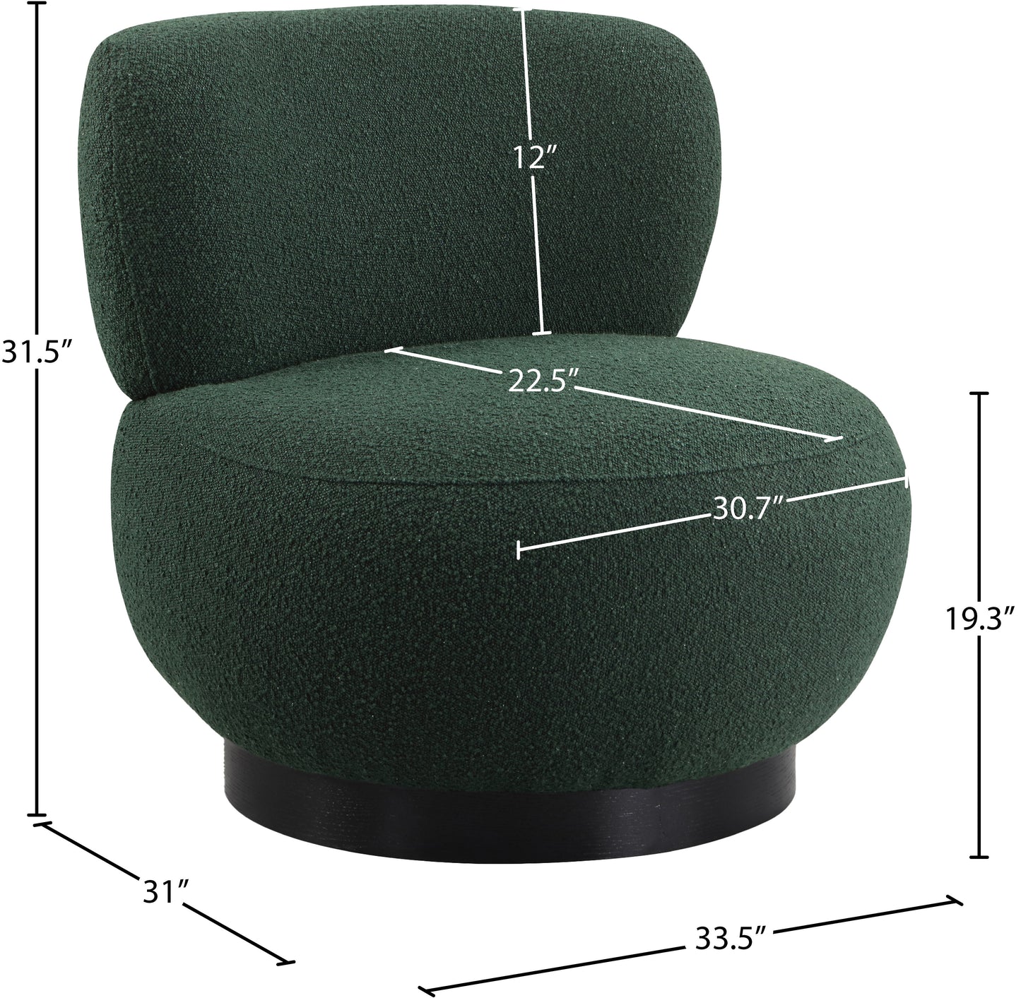 infinity green boucle fabric accent chair green