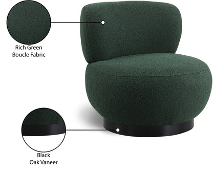 Lavina Green Boucle Fabric Accent Chair