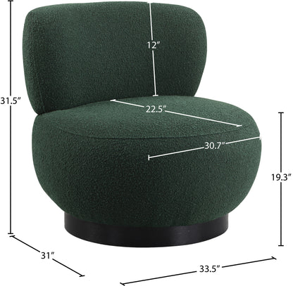 Lavina Green Boucle Fabric Accent Chair