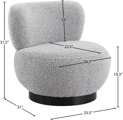 Infinity Grey Boucle Fabric Accent Chair Grey