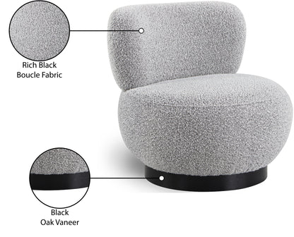 Infinity Grey Boucle Fabric Accent Chair Grey