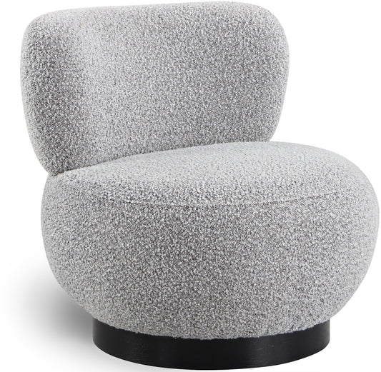 Lavina Grey Boucle Fabric Accent Chair