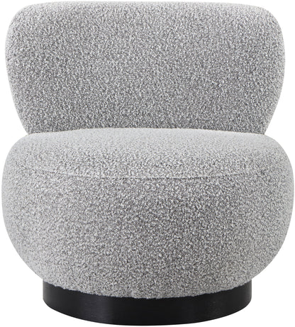 Lavina Grey Boucle Fabric Accent Chair