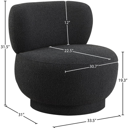 Infinity Black Boucle Fabric Accent Chair Black