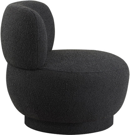 Infinity Black Boucle Fabric Accent Chair Black