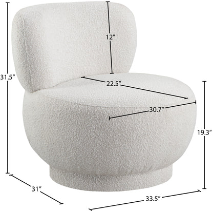 Infinity Cream Boucle Fabric Accent Chair Cream