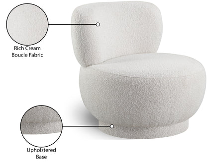 Infinity Cream Boucle Fabric Accent Chair Cream