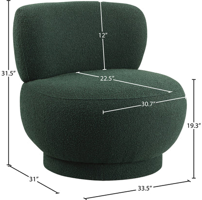 Infinity Green Boucle Fabric Accent Chair Green